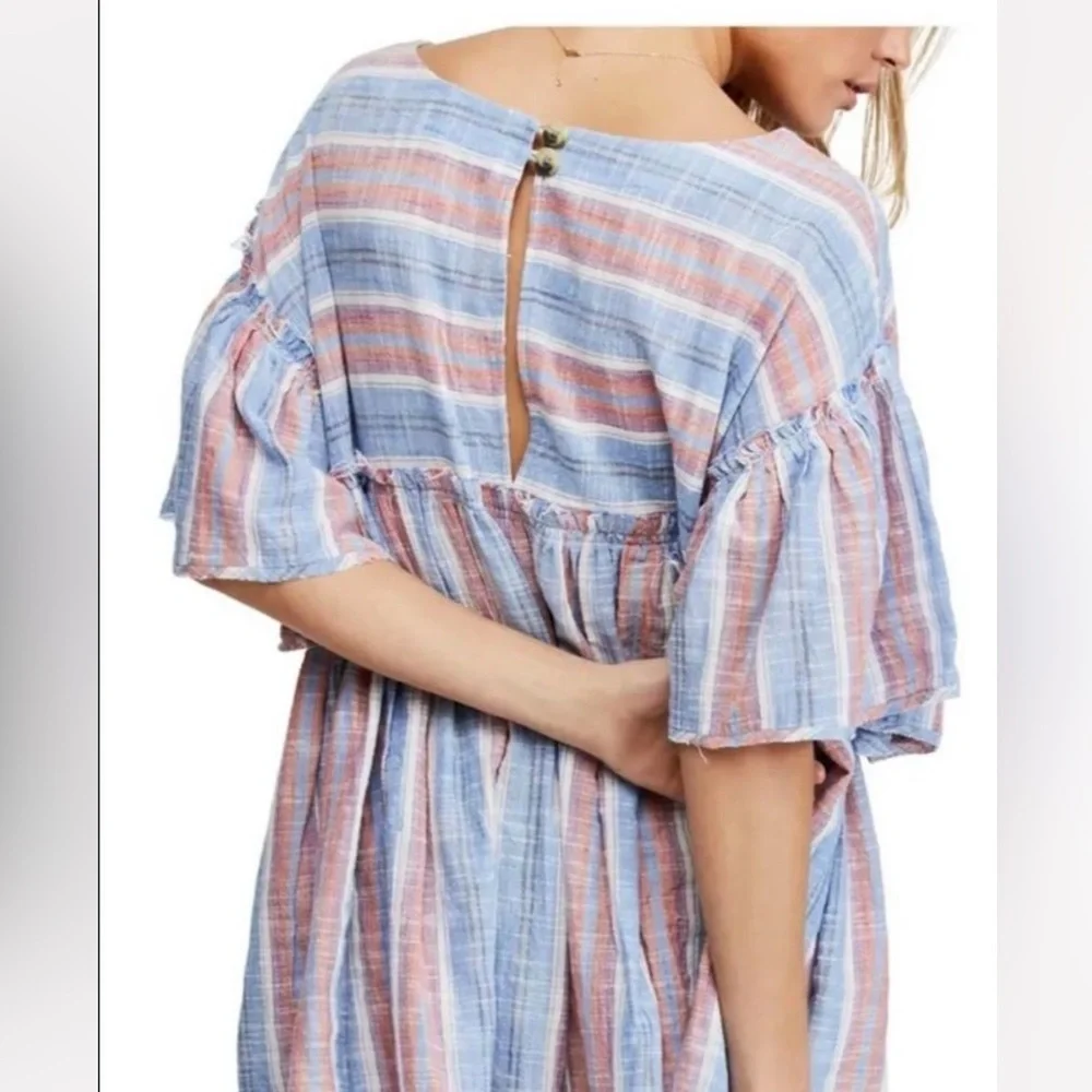 Free People Summer Nights Striped Cotton Tunic size XS